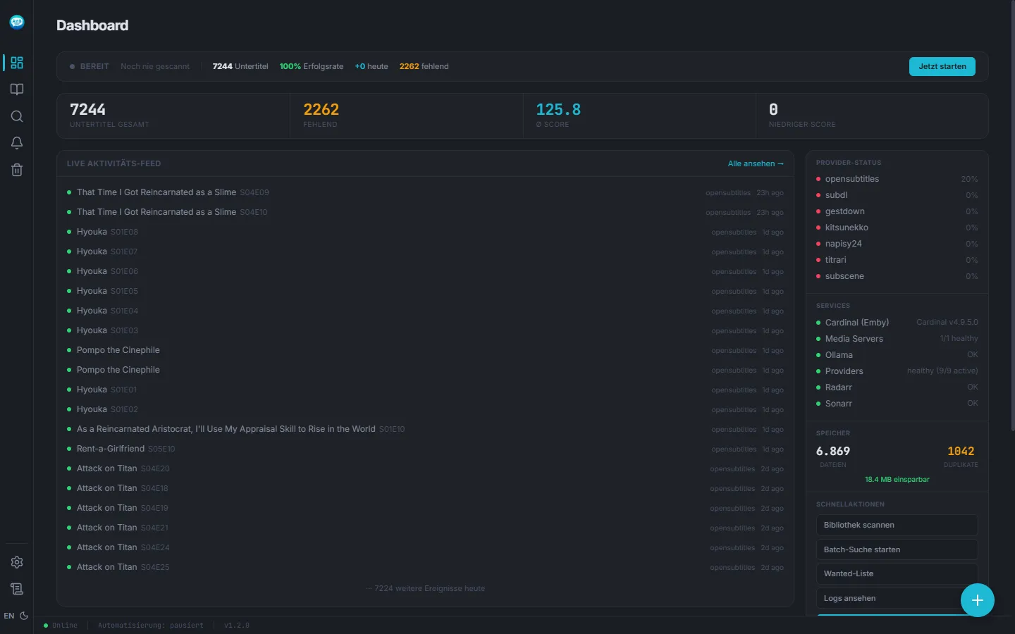Sublarr Dashboard