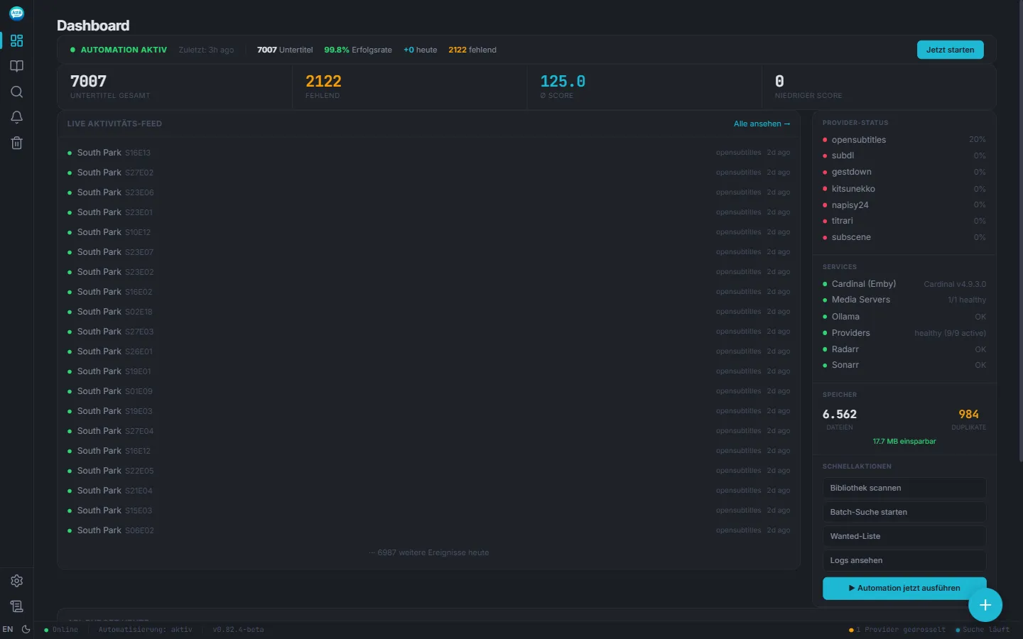 Sublarr Dashboard