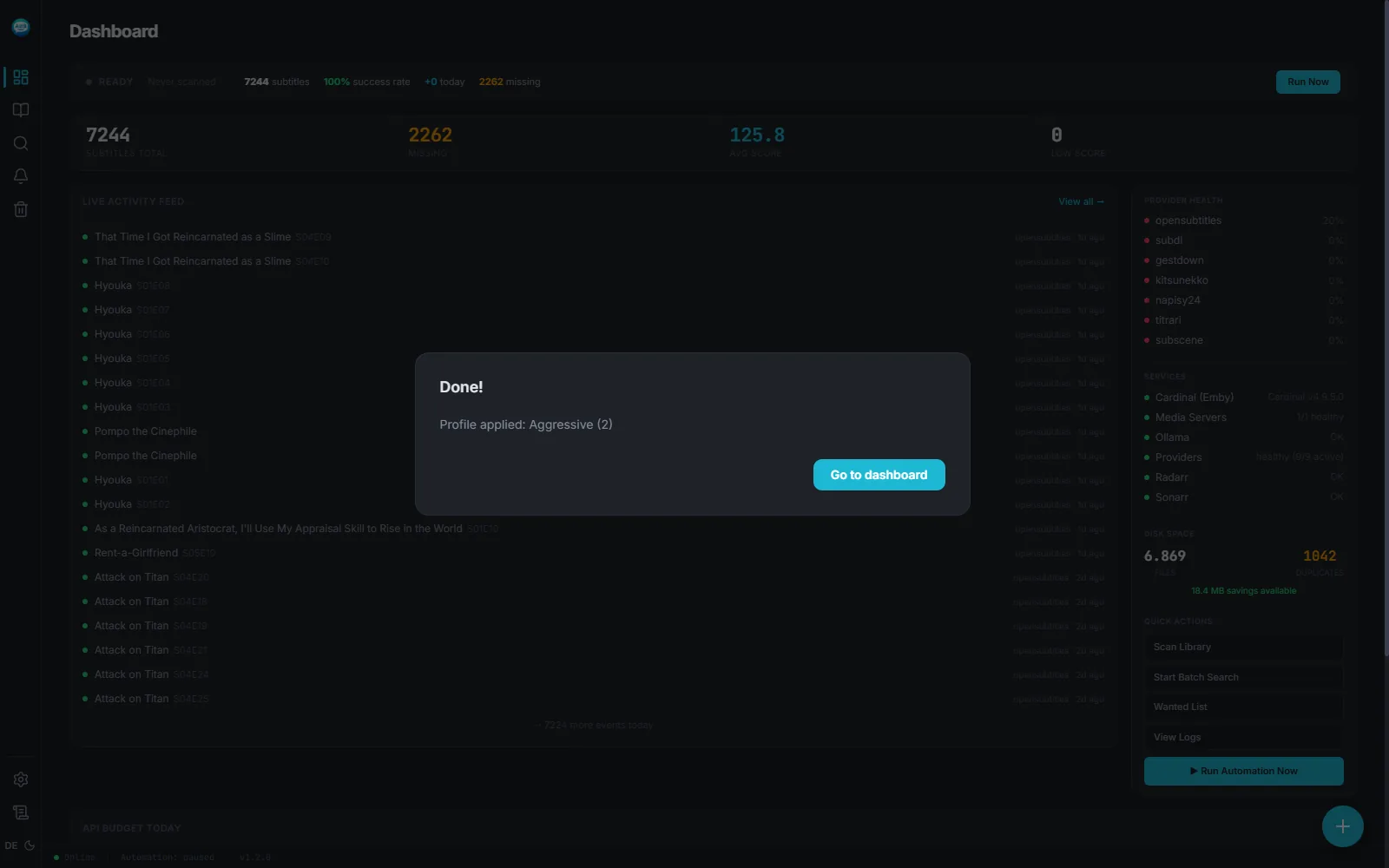 Onboarding wizard step 3 — Language Profile selector.